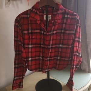 American Eagle Outfitters Red and Black Checkered Shirt